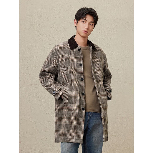 GXG Herren-Männer, mehrfarbig, lässig, modisch, preisgünstig, Kollektion GED10631624, olivgrüner Revers-Kurzmantel, L