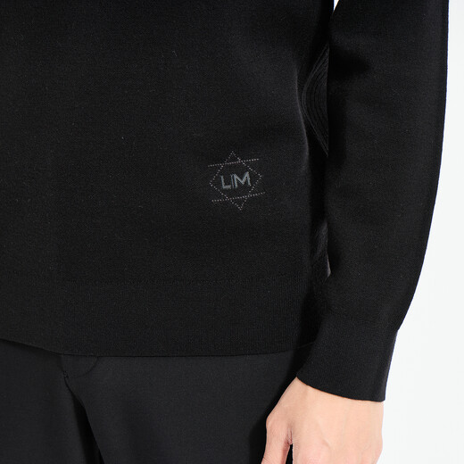 LiLang Light Fashion Men's Clothing Shopping Mall Same Style Wool Sweater Men's Machine Washable Turtleneck Cashmere Blended Warm Long-Sleeved Sweater Black (1Y) XL (175)