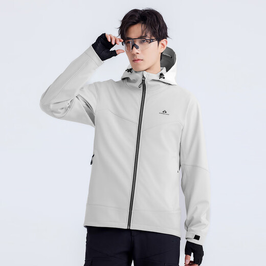 Pathfinder Seal Soft Shell Jacket Men's Windproof and Waterproof Outdoor Travel Mountaineering Jacket Men's Autumn and Winter Velvet Jacket Casual Jacket