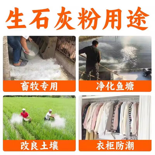 生石灰粉50斤干燥杀菌消毒除湿防潮防霉吸水净种菜杀虫驱除臭刷树 生石灰粉[20斤装]