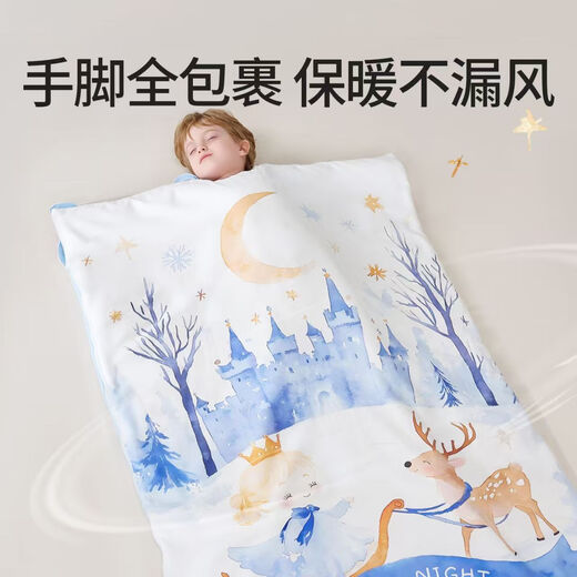 Curbblan quilt children's sleeping bag baby anti-kick artifact baby quilt sleeping bag dual-purpose baby beanie quilt children's quilt cover pure cotton quilt cover (pink lining) Garden Rabbit Friends 100*160cm
