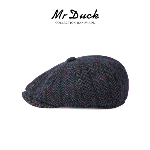 Mr DUCK designer's new style retro old money style octagonal newsboy hat for men and women, autumn and winter yuppie temperament progressive hat