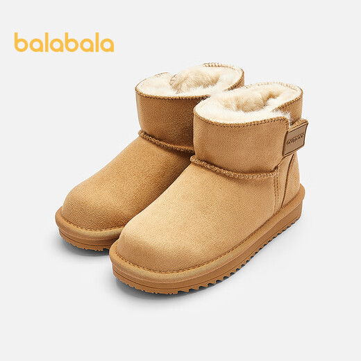 Balabala children's shoes children's snow boots boys and girls short boots thickened velvet cotton boots anti-slip 2025 new winter boots