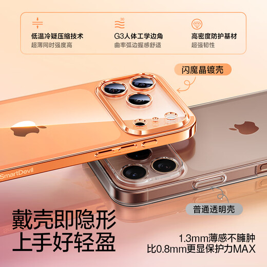 Flash Magic Sales TOP|Gold List Hot Model Suitable for Apple 17pro mobile phone case iPhone17pro protective cover lens all-inclusive ultra-thin transparent silicone anti-fall soft shell for men and women