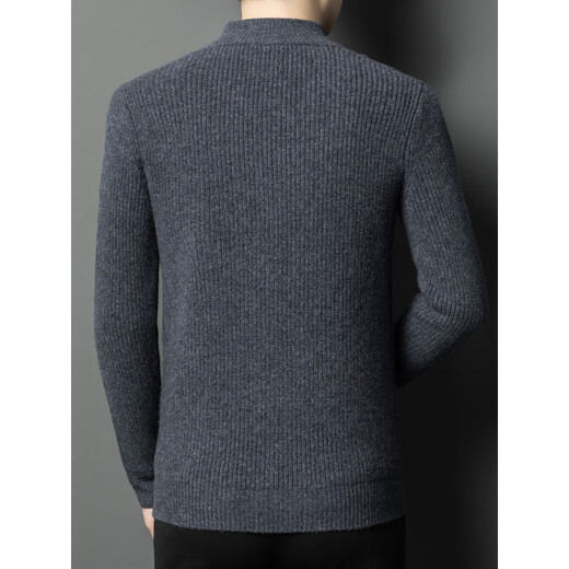 DVW international brand wool cardigan men's autumn and winter new style 700g thick pure wool jacquard zipper jacket high-end gray 3XL (185) suitable for 180-195Jin Jin equals 0.5 kg