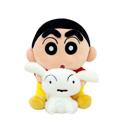 Shantou Lincun Genuine Crayon Shin-chan Doll Little White Dog Gift for Children Boys and Girls Doll Gift Plush Crayon Shin-chan Summer Series-Shirt Style 22cm Official Genuine with Security Code
