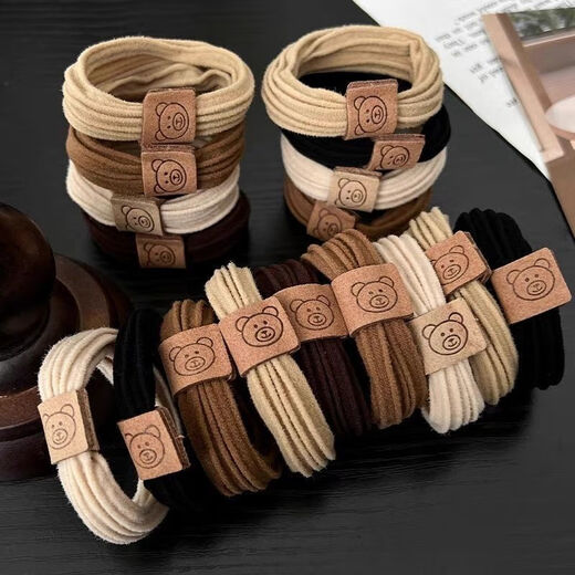 Internet celebrity bear hair tie does not hurt your hair, simple high-elastic rubber band, thickened hair tie, high ponytail headdress, bear hair tie, 5 mixed colors