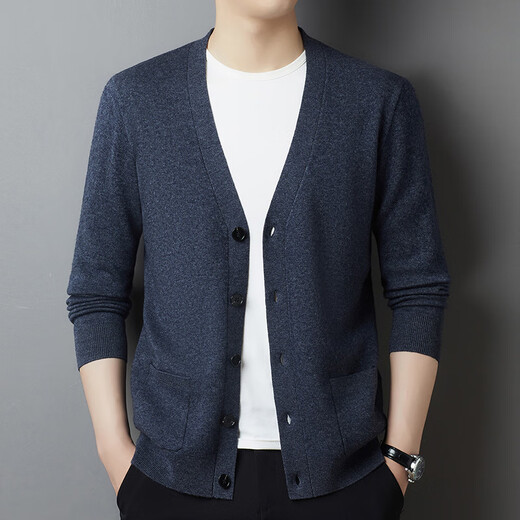 DVW International Men's Wear Brand Men's Wool V-Neck Cardigan 2025 Autumn New Pure Wool Warm Sweater Jacket High-End Camel XL 180 Suitable for 150-165 Jin Jin equals 0.5 kg