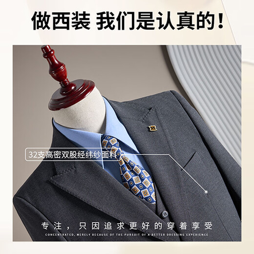 ROMON Suit+Vest+Trousers Suit Men's Business Professional Wedding Dress Jacket Sapphire Blue 3XL