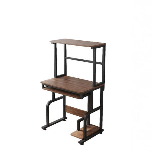 Jianli computer desk, office study desk, all-in-one desk for photocopier, multifunctional desk, small steel frame desk, removable 80CM gilt walnut color + fixed feet