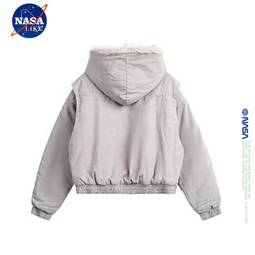 NASALIKE Official American Cleanfit Fur Collar Mountain Carving Jacket Cotton Jacket Men's Autumn and Winter Thickened Short Work Jacket Black 2XL (Recommended 155-180 Jin Jin equals 0.5 kg)