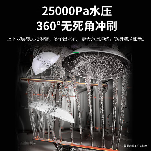 FamilyMart 13 sets of built-in large-capacity dishwashers for home use, fully automatic hot air drying, first-class water-effective UV ultraviolet sterilization, 13 sets of independent drying and disinfection, 25000Pa water pressure + exposed handle