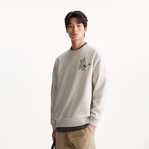 JACK&JONES Men's Sweater Fashionable Versatile Printed Velvet Round Neck Loose Casual Warm Long Sleeve Top 225333094