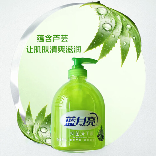 Blue Moon Antibacterial Hand Sanitizer Aloe Vera Fragrance Hand Wash Household Antibacterial Bag Refill Green 500g Large Bottle Aloe Vera Antibacterial Hand Sanitizer 500g*2