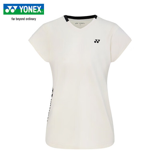 YONEX Vêtements de badminton vêtements de sport T-Shirt haut à manches courtes respirant modèle pour femme-215065BCR-ivoire XL