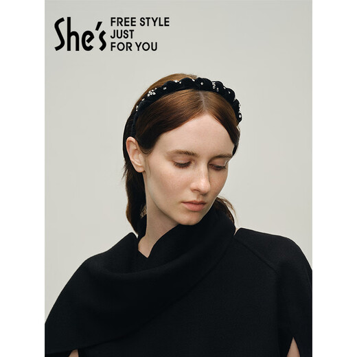 She s Akiko Barbie Overture Light Luxurious Elegant Velvet Toothed Headband Pressed Hair Headband Headband Hair Accessory Birthday Gift for Women Ink Velvet G0