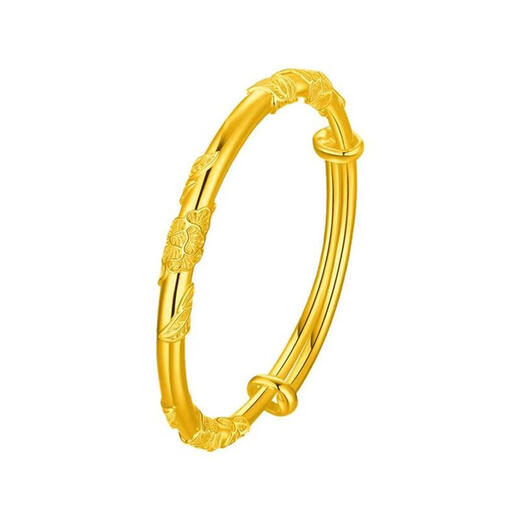 Jiaye gold-plated silver-filled flowery bracelet bracelet, gold-plated silver-plated glossy push-pull bracelet for your girlfriend, flowery bracelet