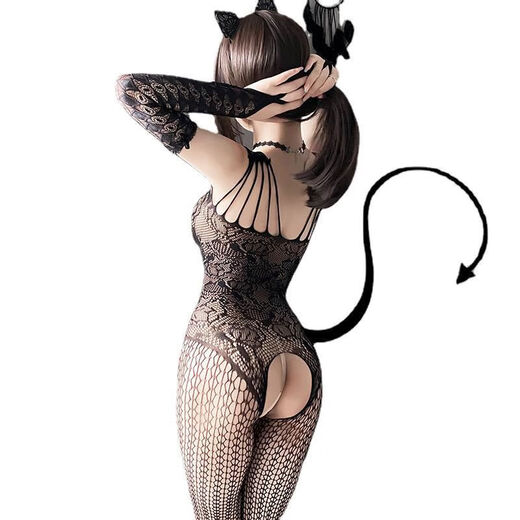 Sexy girl with naked buttocks, sexy thong, red panties, bikini, one string underwear, black without headgear, one size fits all