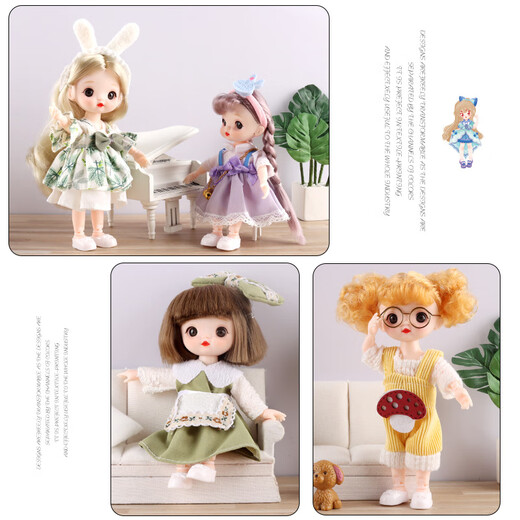 Shantou Lincun Lolifen 15CM doll princess children's toy birthday gift 5012 B style purple overalls