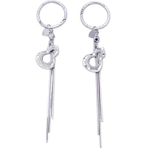 Lao Fengxiang platinum earrings gold tassel fish scale gourd earrings as a gift for your girlfriend as a gift platinum jewelry platinum about 4.57g