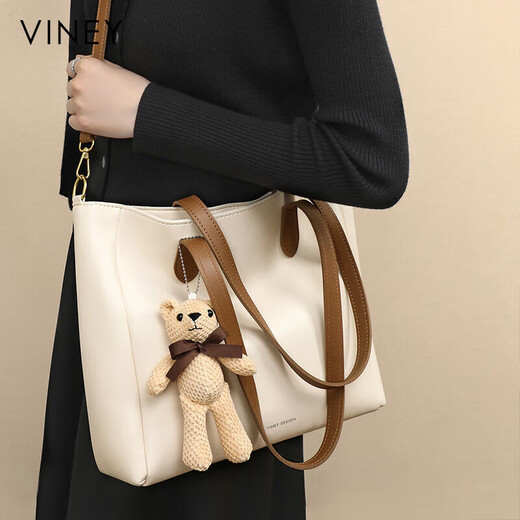 Viney cowhide bag women's bag large capacity tote bag light luxury crossbody shoulder bag birthday gift brand for girlfriend and wife