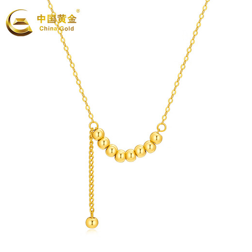 CHINA GOLD gold necklace 18K gold AU750 ball bead necklace birthday gift for girlfriend