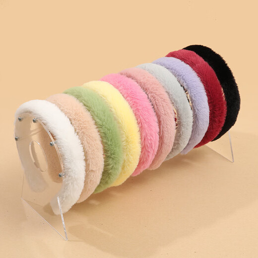 Simple and cute plush headband for women in autumn and winter, face wash and makeup, Internet celebrity hair press headband, high skull hair bundle, hairpin headdress, white 1 piece