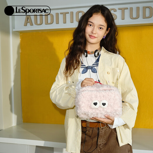 LeSportsac New Little Monster Series Cute Autumn and Winter Plush Cosmetic Bag Storage Clutch Love Little Monster