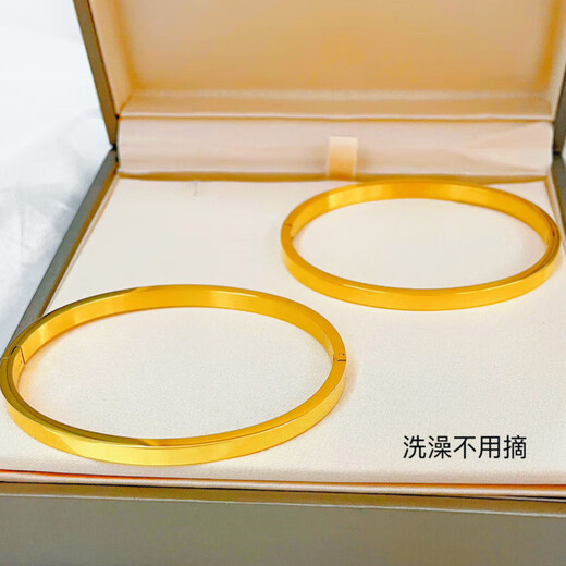 Xingu, non-fading and non-allergenic, titanium steel flat glossy buckle imperial concubine ring oval chopsticks bestie bracelet gold