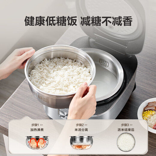 SUPOR rice cooker for 4-5 people with titanium 0 coating large capacity 4 liter low sugar rice cooker IH ball kettle household non-stick stainless steel micro-pressure rice cooker national subsidy SF40HC3974