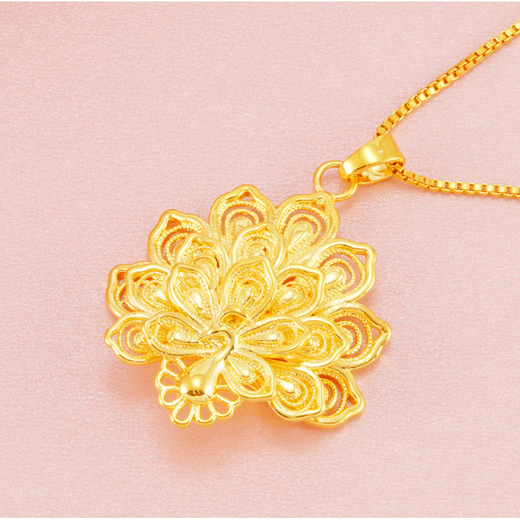 Aibana 18k gold Vietnamese sand gold pendant brass gold-plated K gold clavicle chain as a gift for girls Style 1