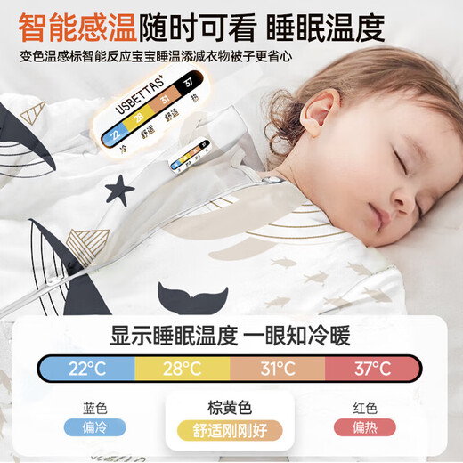 Bei Chuzhong baby sleeping bag spring, autumn and winter 0-1-3 years old baby 2 all-in-one thickened pure cotton anti-cold anti-kicking quilt anti-jumping thickened autumn and winter-Eiffel Forest-Pink Intelligent temperature measurement room temperature 0-15 M size Height 65-80cm Recommended age 9 months-2 years