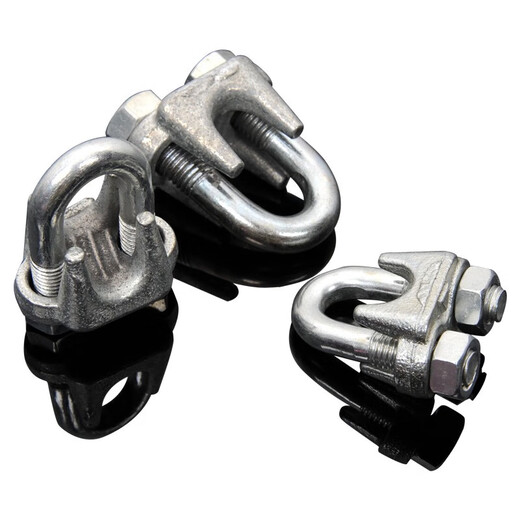 Wire rope chuck, wire rope chuck, U-shaped lock buckle, rope tightener, wire clamp M8 (suitable for wire ropes with a diameter of 7-8mm) 50 pieces