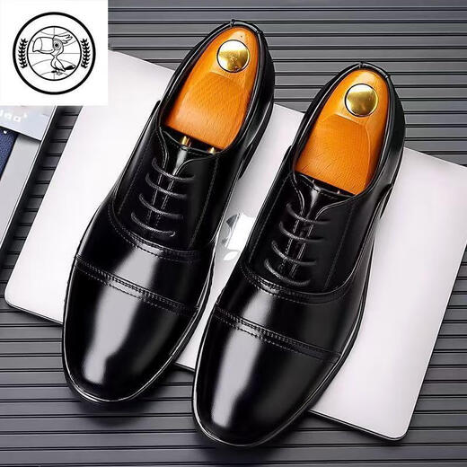 Red Dragonfly brand broken size leather shoes for men, genuine leather breathable three-joint business casual men's shoes for middle-aged and elderly soft sole dad shoes large size 236 black leather boutique version 40