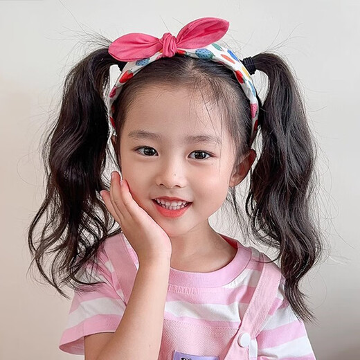 CHIMERA Sweetberry Rabbit Ear Headbands 2 pieces of girls' fabric non-stiffening wide-brimmed bangs-bundling anti-slip headbands for broken hair