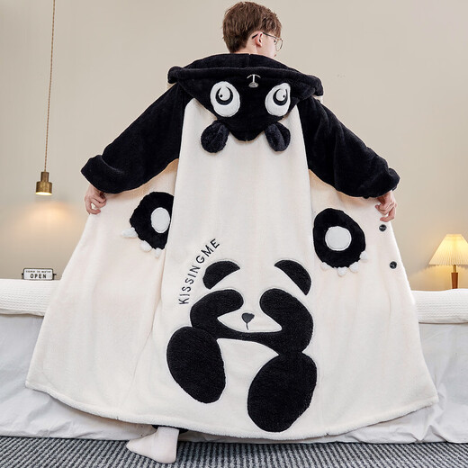 Yougang Pajamas Autumn and Winter Men's Plus Velvet Thickened Coral Velvet Pajamas Winter Men's Teenagers Large Size Home Clothes Set Winter ML105 Shark Pajamas + Pants XL (175cm Recommended Weight 130-155)