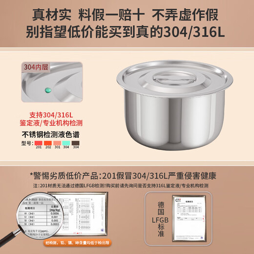 Baichang lard oil tank high temperature resistant 316 stainless steel basin with lid oil basin oil tank kitchen special oil tank household storage tank 17cm-316 antibacterial lard basin