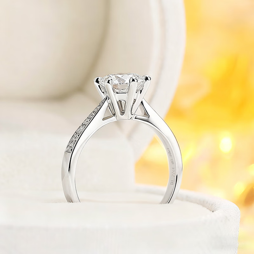 Diamond cultured diamond ring Pt950 platinum one carat diamond ring laboratory artificial diamond gift for girlfriend Silver 50 points Moissanite D/VVS/GRA certificate No. 8 ring