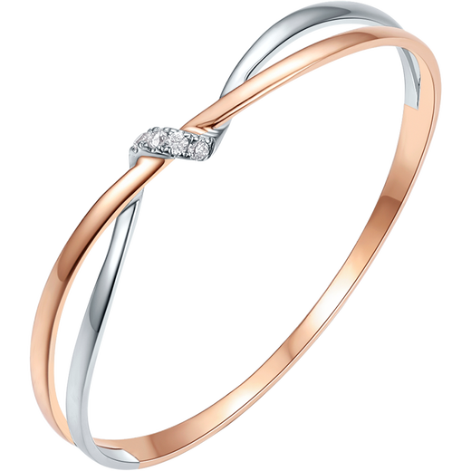 Saturday blessing two-color 18K gold diamond ring color gold intertwined diamond ring birthday gift W0120968 No. 13