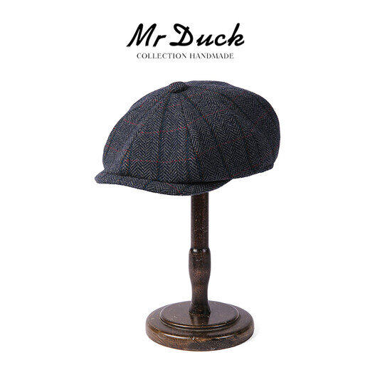Mr DUCK designer's new style retro old money style octagonal newsboy hat for men and women, autumn and winter yuppie temperament progressive hat