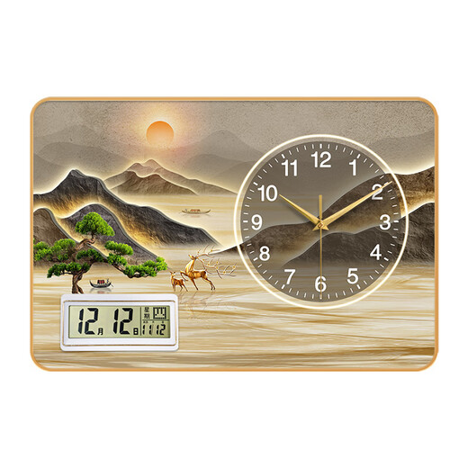 KODO Creative Simple Desktop Clock Office Ornament Perpetual Calendar Bedroom Living Room Table Clock Silent Home Desktop Clock Like a Fish in Water Calendar 20*30cm No Specifications
