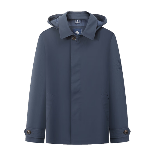 Rozio store same style, anti-wrinkle and easy to care for, autumn 25 LOZIO men's business casual detachable hood short windbreaker, royal blue M (48)