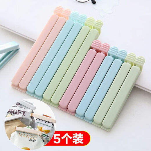 JINZE clip kitchen sealing clip food grade strong sealing clip bag clip tea bag moisture-proof clip plastic sealing clip sealer 5 short styles random colors sealed and moisture-proof