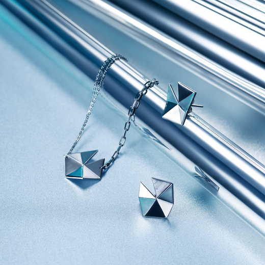 Laofengxiang Lingglass simple and fashionable pt platinum earrings unisex gift for men and women priced Linge earrings 2.74