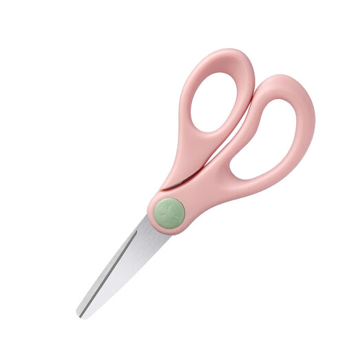 Ai style baby food-grade scissors, food-grade stainless steel, can be cut and stored, large and small handles, pink