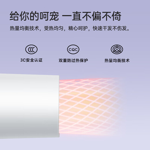 FLYCO hair dryer negative ion household high-power hair dryer dormitory students portable foldable 1800W foldable milk white