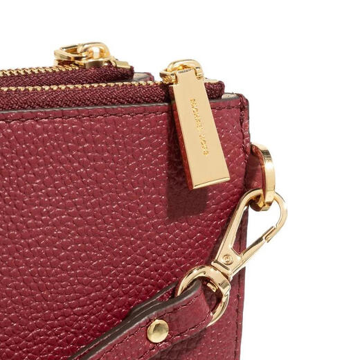 MICHAEL KORSMK red leather suede women's clutch three-compartment metal buckle casual wallet gift for girlfriend Rot