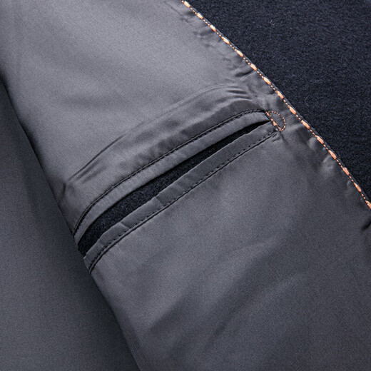 100 Pure Wool Coat Jacket Men's Autumn and Winter Stand Collar Business Casual Middle-aged Woolen Jacket Navy Blue XL (140-160)