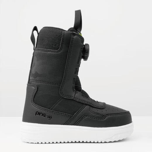 Luckyboo Kinder-Snowboard-Skischuhe, wasserdicht, bequem, warm, Anti-Rutsch-Schuhe, Outdoor-Sport, Ski, PP-Schneeschuhe – schnelles Tragen, Schwarz, 16 cm, 27 Größe (Innenlänge cm)