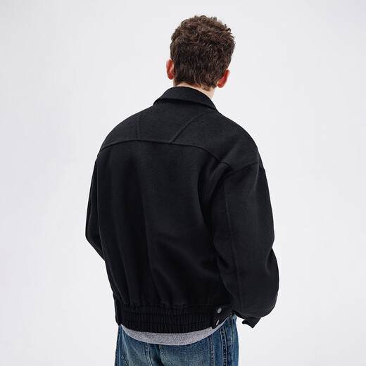 NVG YOUNG Italian small sailing casual lapel woolen coat men's autumn versatile suede off-shoulder loose jacket